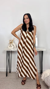 Vestido Rayas Marrón